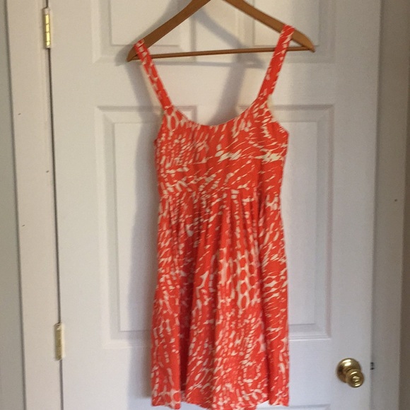 Lauren Conrad size 8, orange and beige dress - Picture 2 of 3